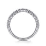 Curved Wedding Ring in 14k White Gold with Round Natural Diamond at Gabriel & Co.