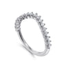 Curved Wedding Ring in 14k White Gold with Round Natural Diamond at Gabriel & Co.