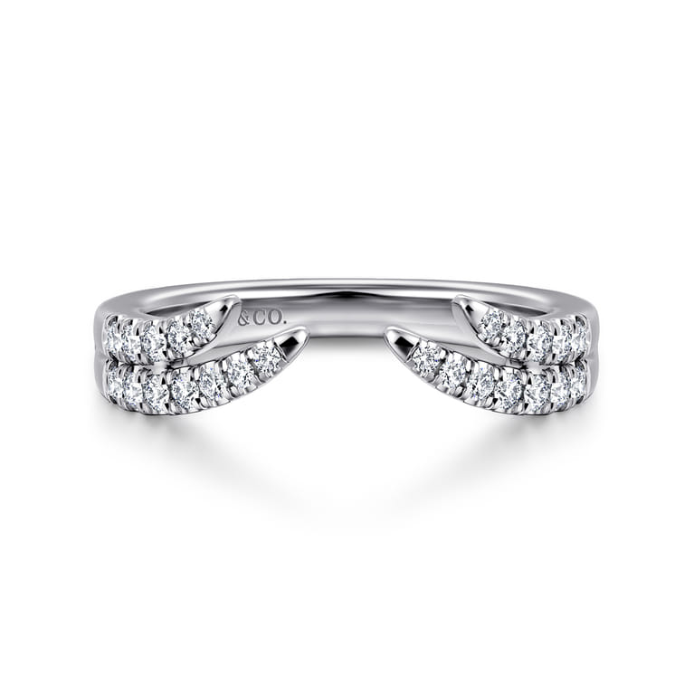 Open Ring Wedding Ring in 14k White Gold with Round Natural Diamond at Gabriel & Co. - Shot 1