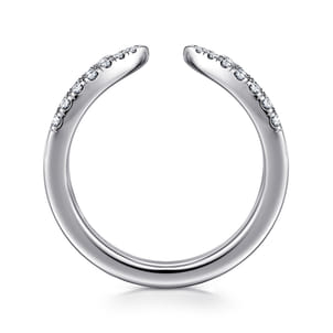 Curved 14K White Gold U Setting Diamond Open Anniversary Band