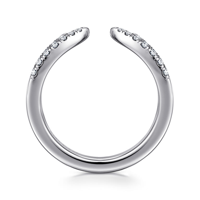 Open Ring Wedding Ring in 14k White Gold with Round Natural Diamond at Gabriel & Co. - Shot 2