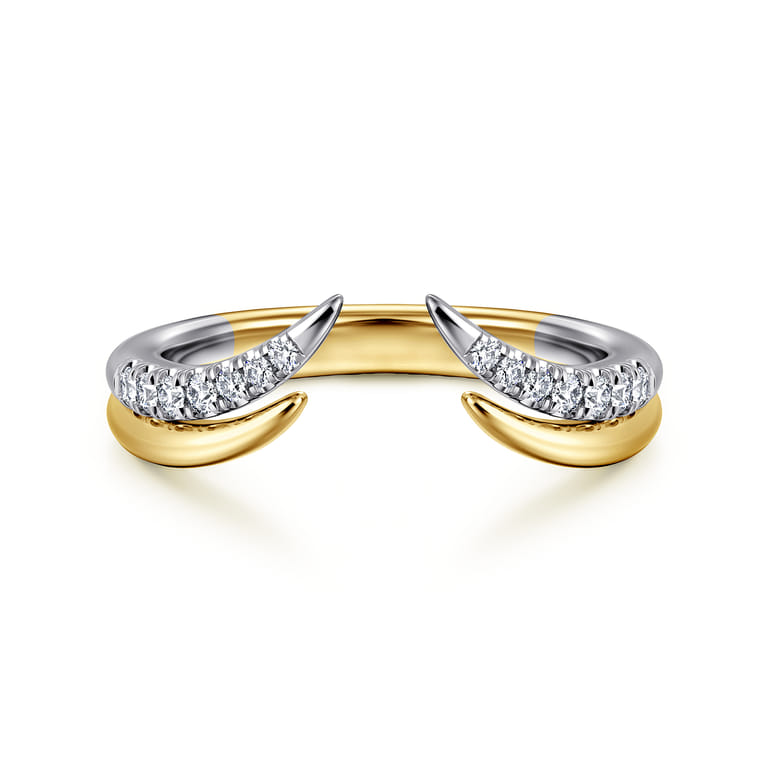 Open Ring Wedding Ring in 14k Yellow/white Gold with Round Natural Diamond at Gabriel & Co. - Shot 1