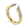 Open Ring Wedding Ring in 14k Yellow/white Gold with Round Natural Diamond at Gabriel & Co.