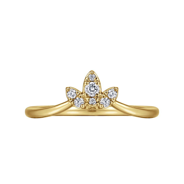 Curved Wedding Ring in 14k Yellow Gold with  Natural Diamond at Gabriel & Co. - Shot 5