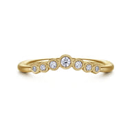 Curved 14K Yellow Gold Diamond Anniversary Band