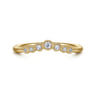 Curved Wedding Ring in 14k Yellow Gold with Round Natural Diamond at Gabriel & Co.