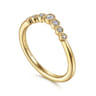Curved Wedding Ring in 14k Yellow Gold with Round Natural Diamond at Gabriel & Co.