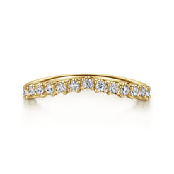 Curved-14K Yellow Gold Diamond Anniversary Band