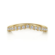 Curved-14K Yellow Gold Diamond Anniversary Band