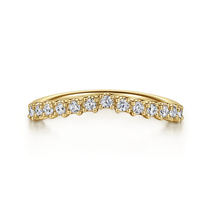 Curved-14K Yellow Gold Diamond Anniversary Band