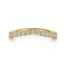 Curved Wedding Ring in 14k Yellow Gold with Round Natural Diamond at Gabriel & Co.