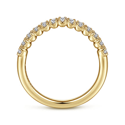 Curved-14K Yellow Gold Diamond Anniversary Band