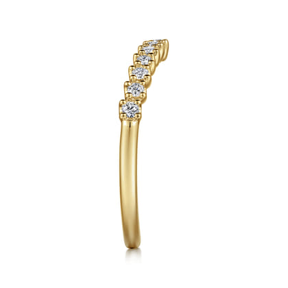 Curved-14K Yellow Gold Diamond Anniversary Band