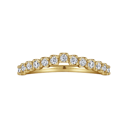 Curved-14K Yellow Gold Diamond Anniversary Band
