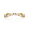 Curved 14K Yellow Gold Diamond Matching Wedding Band - 0.3 ct