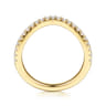 Curved 14K Yellow Gold Diamond Matching Wedding Band - 0.3 ct