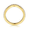 Curved 14K Yellow Gold Diamond Matching Wedding Band - 0.3 ct