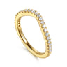 Curved 14K Yellow Gold Diamond Matching Wedding Band - 0.3 ct