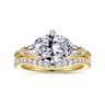 Curved 14K Yellow Gold Diamond Matching Wedding Band - 0.3 ct
