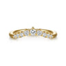Curved 14K Yellow Gold Diamond Matching Wedding Band - 0.3 ct