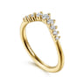 Curved 14K Yellow Gold Diamond Matching Wedding Band - 0.3 ct