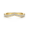 Curved 14K Yellow Gold Diamond Matching Wedding Band - 0.3 ct