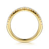 Curved 14K Yellow Gold Diamond Matching Wedding Band - 0.3 ct