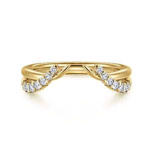Curved 14K Yellow Gold Diamond Open Anniversary Band