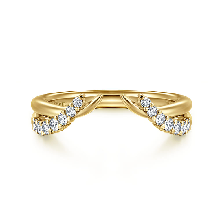 Open Ring Wedding Ring in 14k Yellow Gold with Round Natural Diamond at Gabriel & Co. - Shot 1