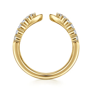 Curved 14K Yellow Gold Diamond Open Anniversary Band