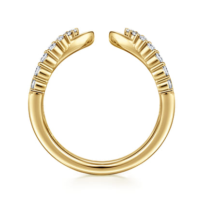 Curved 14K Yellow Gold Diamond Open Anniversary Band