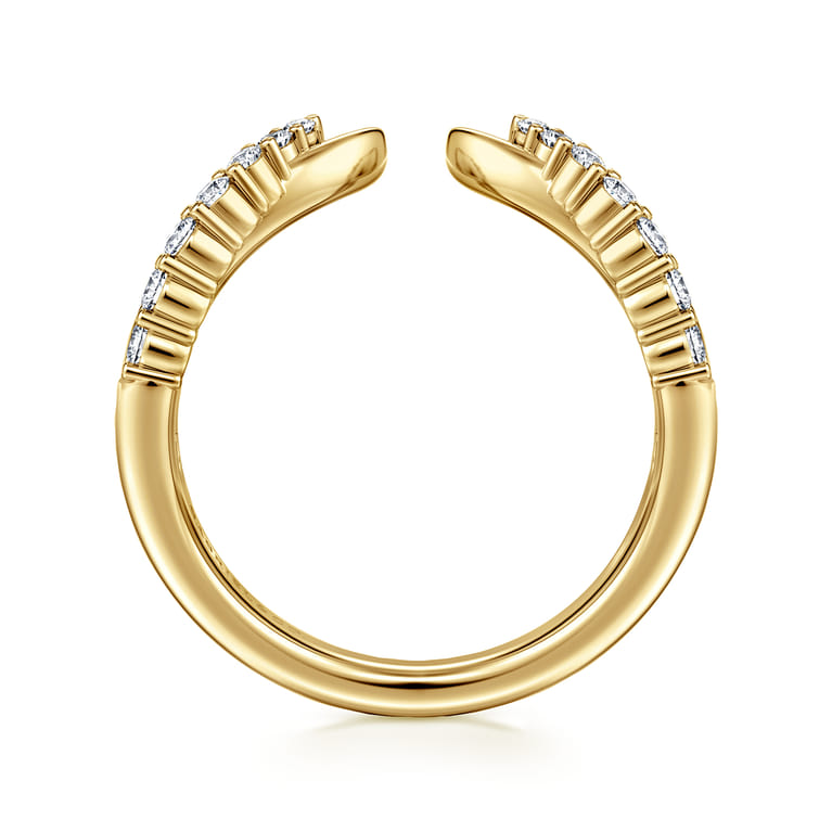 Open Ring Wedding Ring in 14k Yellow Gold with Round Natural Diamond at Gabriel & Co. - Shot 2