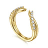 Open Ring Wedding Ring in 14k Yellow Gold with Round Natural Diamond at Gabriel & Co.