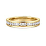 Curved 14K Yellow Gold Diamond Wedding Band - 0.45 ct
