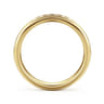 Curved 14K Yellow Gold Diamond Wedding Band - 0.45 ct