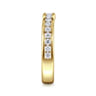 Curved 14K Yellow Gold Diamond Wedding Band - 0.45 ct