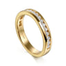 Curved 14K Yellow Gold Diamond Wedding Band - 0.45 ct