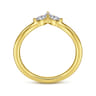 Curved Wedding Ring in 14k Yellow Gold with Marquise Natural Diamond at Gabriel & Co.