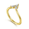 Curved Wedding Ring in 14k Yellow Gold with Marquise Natural Diamond at Gabriel & Co.