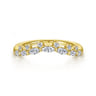 Curved Wedding Ring in 14k Yellow Gold with Marquise Natural Diamond at Gabriel & Co.