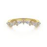 Curved Wedding Ring in 14k Yellow Gold with Marquise Natural Diamond at Gabriel & Co.
