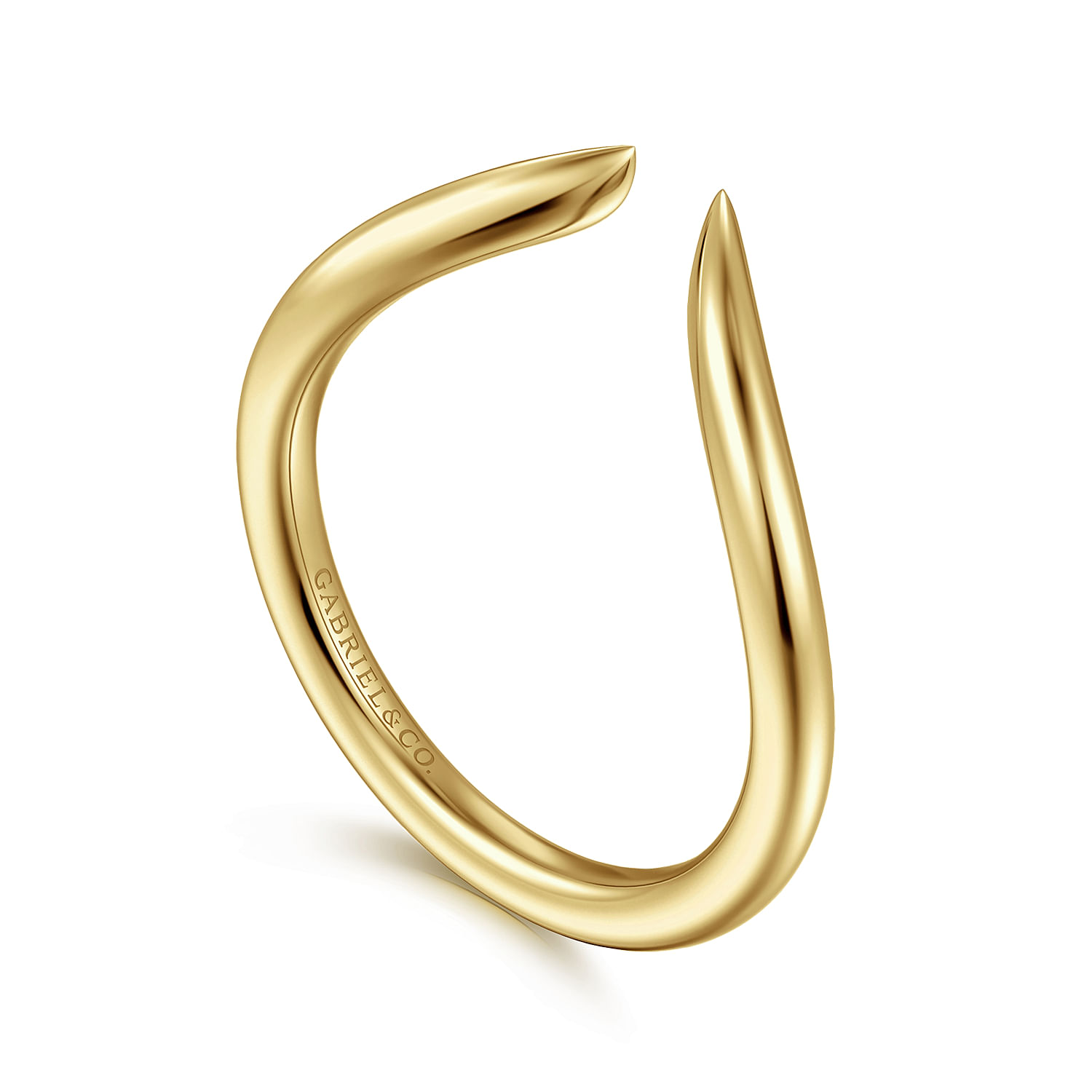 Curved 14K Yellow Gold Open Anniversary Band
