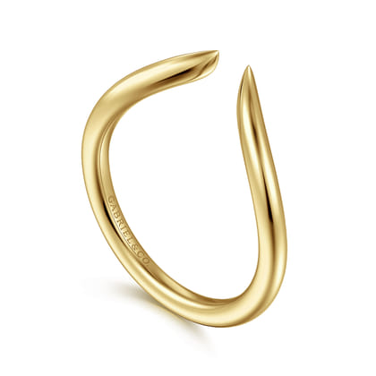 Curved 14K Yellow Gold Open Anniversary Band