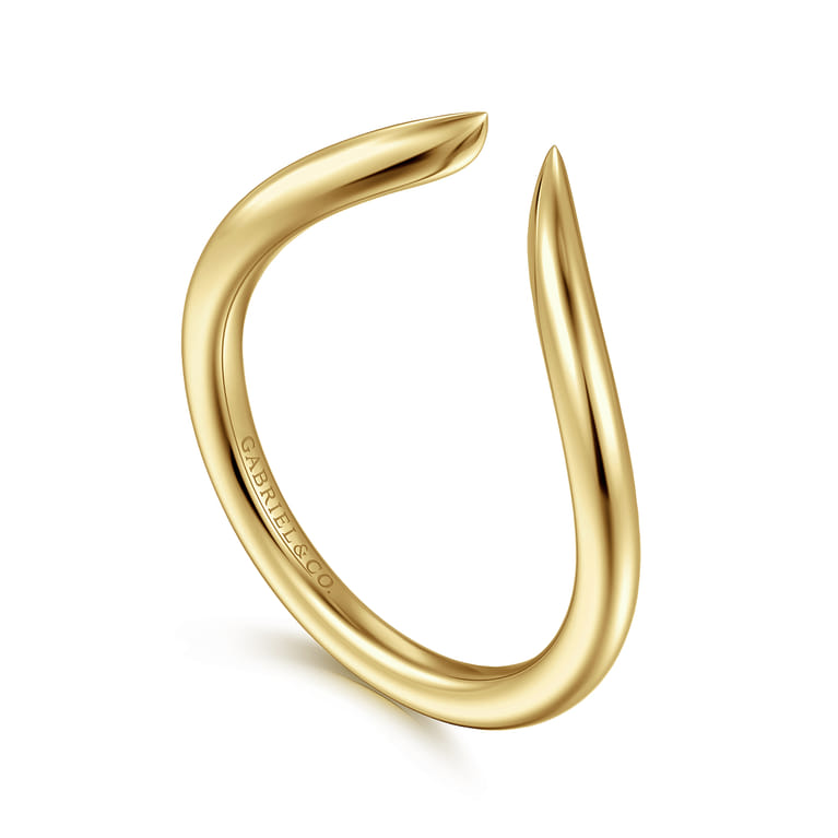 Open Ring Wedding Ring in 14k Yellow Gold with   at Gabriel & Co. - Shot 3