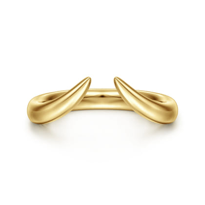 Curved 14K Yellow Gold Open Anniversary Band