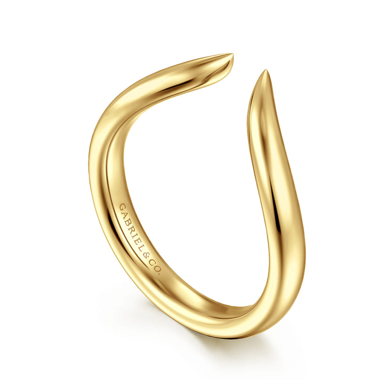 Open Ring Wedding Ring in 14k Yellow Gold with   at Gabriel & Co. - Shot 3