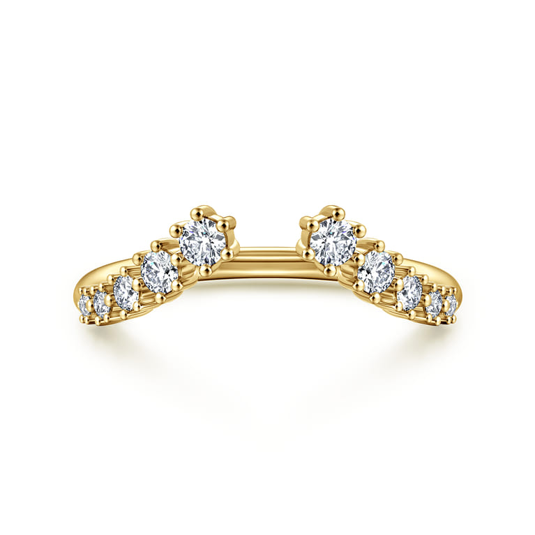 Open Ring Wedding Ring in 14k Yellow Gold with Round Natural Diamond at Gabriel & Co. - Shot 1