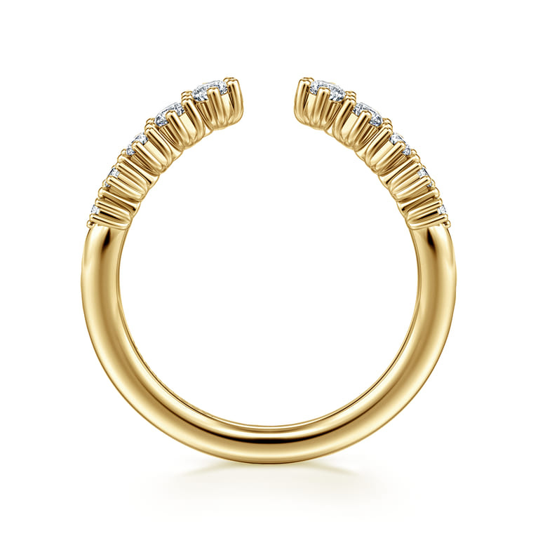 Open Ring Wedding Ring in 14k Yellow Gold with Round Natural Diamond at Gabriel & Co. - Shot 2