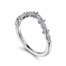 Curved Wedding Ring in Platinum with Marquise Natural Diamond at Gabriel & Co.