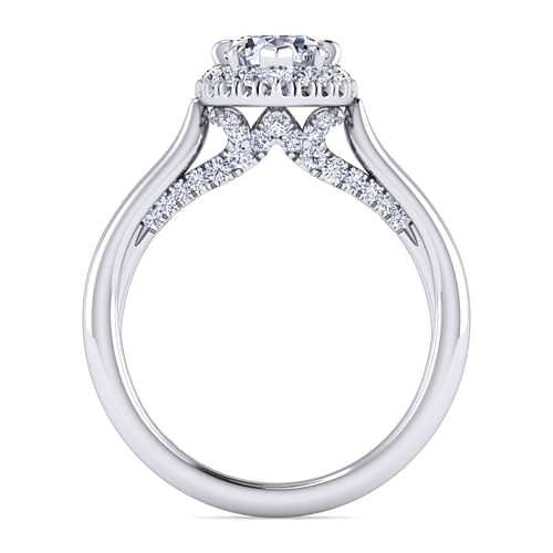 Cypress - Platinum Pear Shape Halo Diamond Engagement Ring - 0.41 ct - Shot 2